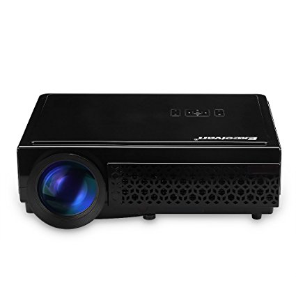 Excelvan LED 96  Portable Native 1280*800 HD LCD LED Projector 5.8” TFT LCD 3000 Lumens 3D Effect 60"-120" Projection Size Support 1080P ATV with HDMI for DVD, Xbox, PS4, Mobile Phone, TV-Box, Laptop (Black)