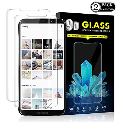 Moto Z3/Z3 Play Screen Protector by YEYEBF, [2 Pack] Tempered Glass Screen Protector [HD-Clear][Bubble-Free][Anti-Glare][Anti-Scratch][3D Touch] Screen Protector Glass for Motorola Moto Z3/Z3 Play