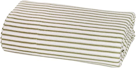 DELANNA Flannel Sheet Set 100% Cotton (King, Sage Stripe)