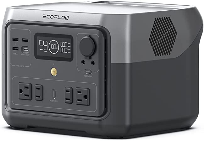 EF ECOFLOW Portable Power Station RIVER 2 Max, 512Wh LiFePO4 Battery/ 1 Hour Fast Charging, Up To 1000W Output Solar Generator (Solar Panel Optional) for Outdoor Camping/RVs/Home Use