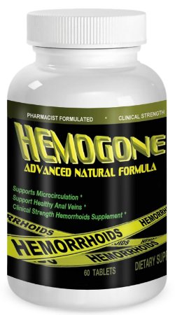 HEMOGONE Natural Hemorrhoid Treatment and Pain Relief Pills (Clinical Strength 1600Mg).