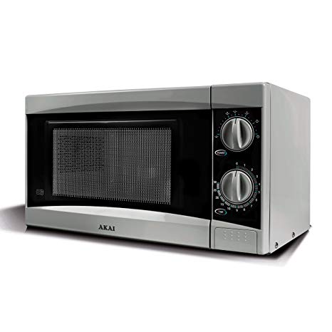 Akai A24002 Manual Solo Microwave with 6 Power Levels, 800 W, 20 Litre, Silver