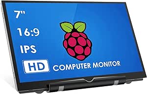 HMTECH 7 Pouces Raspberry Pi écran 800x480 HDMI Moniteur Portable IPS écran LCD Raspberry Pi 4/3 / 2 / Zero/B/B   win10 / 8/7 (Non Tactile)