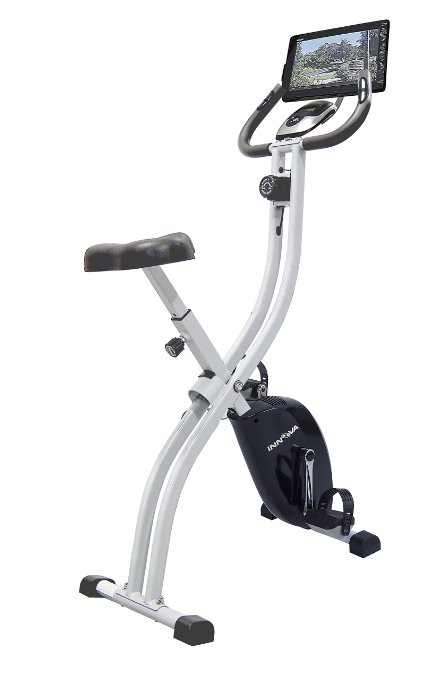 Innova Health and Fitness Folding Upright Bike with iPad/Android Tablet Holder