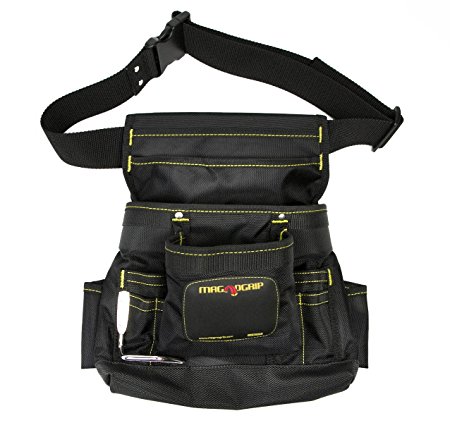 MagnoGrip 002-412 10-Pocket Magnetic Tool Pouch with Belt, Black