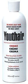 Youthair Creme for Men and Women Natural Color Gradually 16oz/473ml (Pack of 3)
