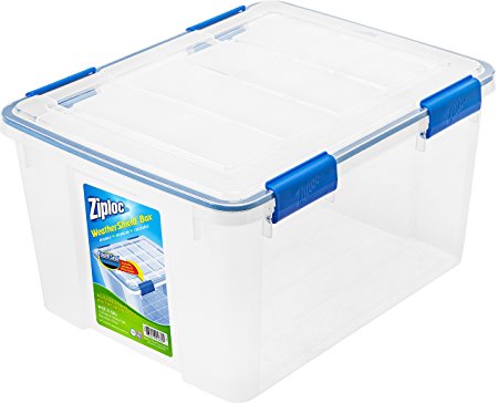 Ziploc WeatherShield 44 Quart Storage Box, Clear