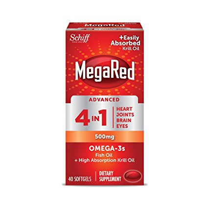 Megared Advanced 4 in1 500 Mg Omega 3 Supplement, 40 Count