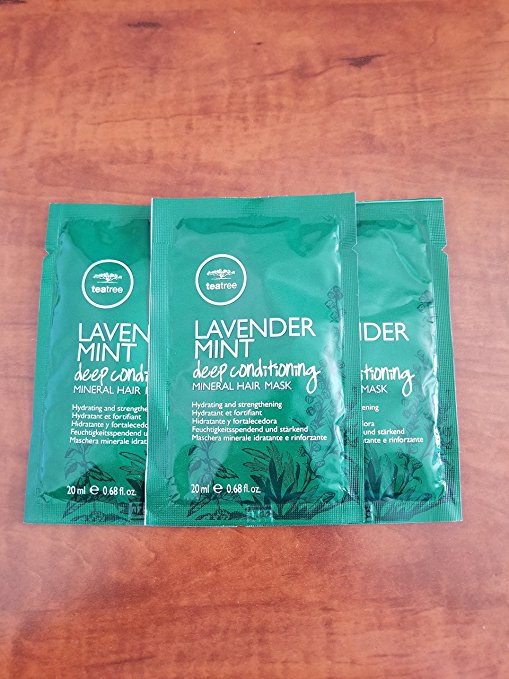 Paul Mitchell Tea Tree Lavender Mint Deep Conditioning Mineral Hair Mask .85 Ounce, 3 Pack Travel Set