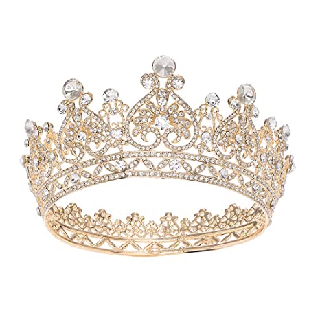 Gold Crowns and Tiaras Queen Crown for Women Rhinestone Wedding Crown Tiara Costume Party Hair Accessories Birthday Pageant Prom