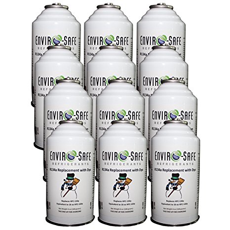 1 Case of Enviro-Safe R134a AC Refrigerant and Dye 12 Cans