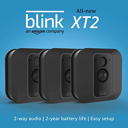 All-new Blink XT2 | Outdoor/Indoor Smart Security Camera with Cloud Storage, 2-Way Audio, 2-Year Battery Life | 3-Camera System