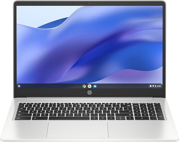 HP 15.6 HD Premium Chromebook, Intel Celeron N Processor 3.7GHz Turbo Speed, 8GB Ram, 128GB Storage(64GB SSD   64GB SD), Ultra-Fast WiFi Up to 1700 Mbps, Chrome OS, Arctic Sliver