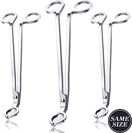 3 Packs Candle Wick Trimmer Candle Cutter Stainless Steel Wick Clipper Scissor Candle Tool (Silver)