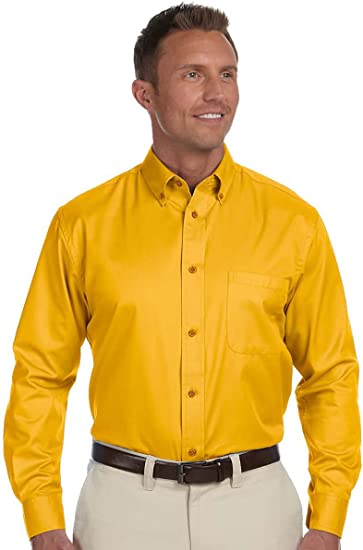 Men's Easy Blend Long-Sleeve Twill Shirt with Stain-Release