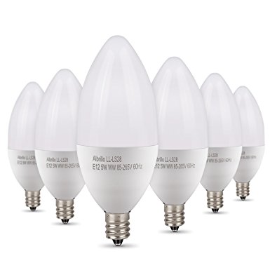 Albrillo E12 LED Candelabra Bulb 5W, 40 Watt Equivalent, Warm White, 6 Pack