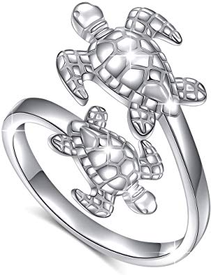 (Health and Longevity) S925 Sterling Silver Turtle Animal Earrings Necklace Ring Bracelet for Women