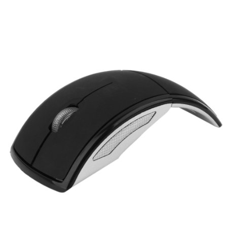2.4ghz Wireless Foldable Folding Arc Optical Mouse for Microsoft Laptop Notebook - Black