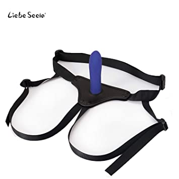 Liebe Seele Unisex Vibrating Strap-On Harness Pegging Kit with Dildo 6 Inch (Navy)