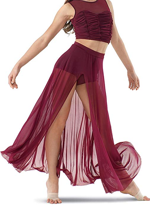 Balera Dance Skirt High Waist Maxi Length With Built-In Brief