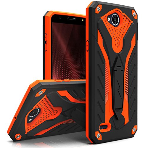 LG X Charge Case, Zizo [Static Series] Shockproof [Military Drop Tested] w/ Built-in Kickstand [Heavy Duty Case] Impact Resistant LG X Power 2 LV7