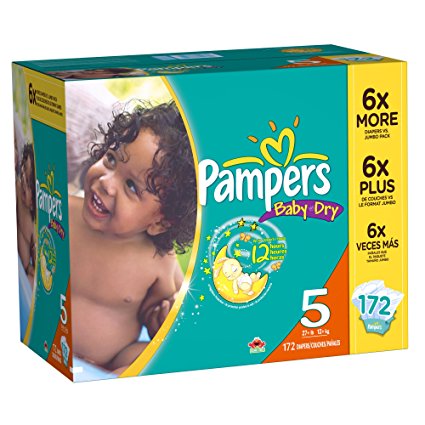 Pampers Baby Dry Diapers, Size 5, 172 Count