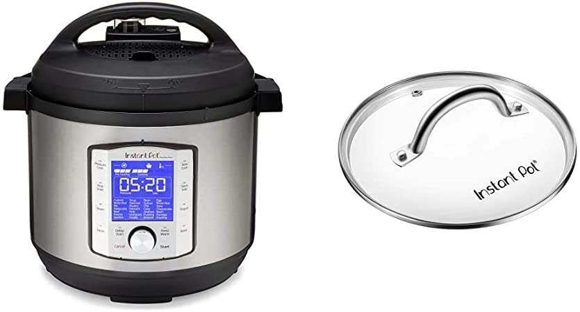 Instant Pot Duo Evo Plus Pressure Cooker 10 in 1, 8 Qt, Easy Grip Handles & Genuine Instant Pot Tempered Glass lid, Clear 10 Inch (26 cm) 8 Quart