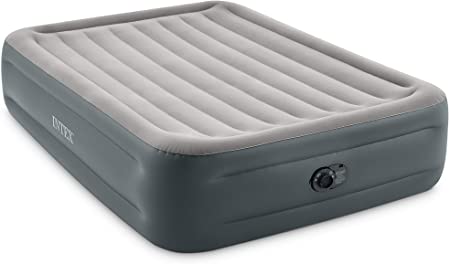 Intex Dura-Beam Plus Series Essential Rest Airbed with Internal Electric Pump, Bed Height 18", Queen (2021 Model)