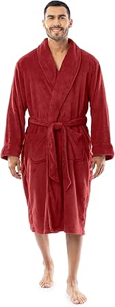 Fruit of the Loom Mens Solid Plush Fleece Robe