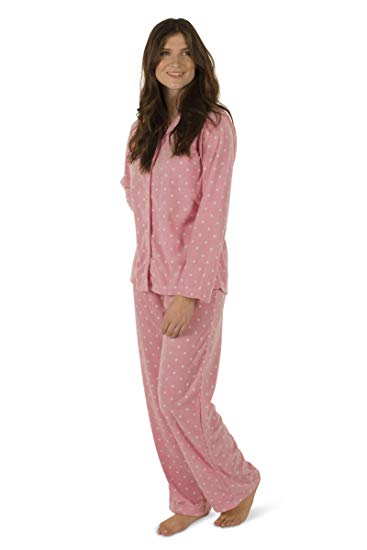 Totally Pink Women's Warm and Cozy Plush Fleece Winter Pajama Set Teen and Girls