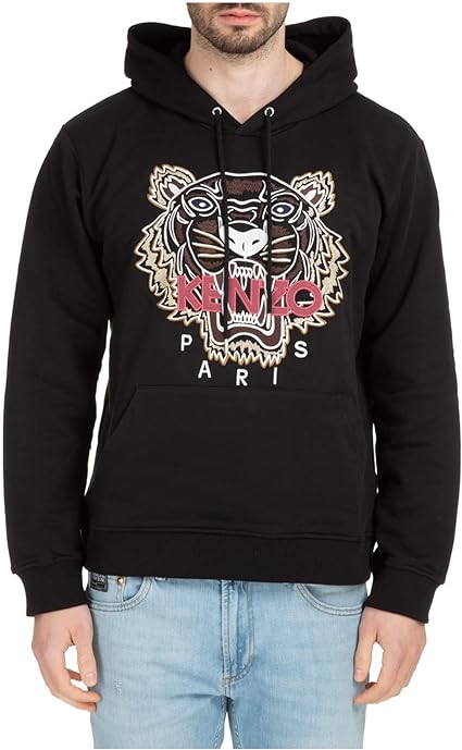 Kenzo Tiger Men's Hoodie with Embroidered Tiger 100% Cotton