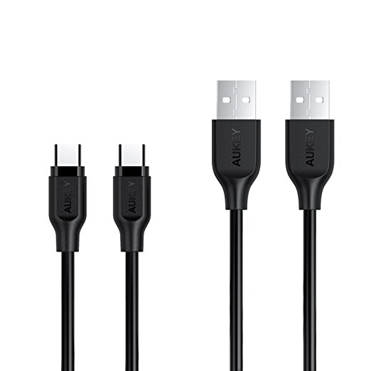 AUKEY USB-C Cable, Type-C to USB 2.0 Cable for Samsung Galaxy S8, Nexus 6P 5X, Google Pixel, LG G5 V20, HTC 10 and More (2 pack(0.7ftx2))