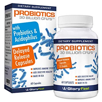 Probiotic Supplement for Women & Men 30 Billion CFU 15 Strains - Probiotics with Prebiotics - Lactobacillus Acidophilus Probiotic - Delayed Release Capsules