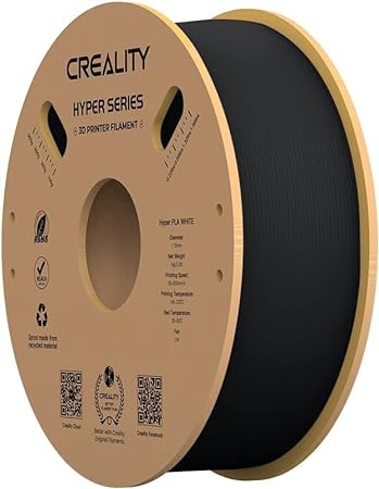 Creality PLA Filament 1.75mm for K1 Max, 3D Printer Filament PLA Designed for High Speed 30-600mm/s, 1kg(2.2lbs)/Spool Hyper PLA Filament, Dimensional Accuracy ± 0.03 mm, Fits for 3D Printers (Black)