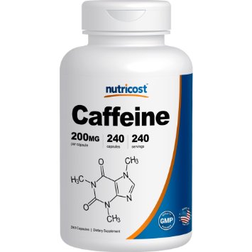 Nutricost Caffeine Pills - 200mg Capsules - 240 Count