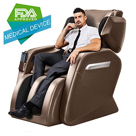 Massage Chairs Full Body and Recliner, Zero Gravity Full Body Massage Chair, Full Body Massage Chair with Lower-back and Calve Heating and Foot Roller Coffee