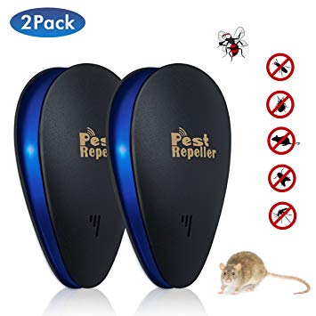 TedGem Ultrasonic Pest Repeller, Pests Reject, Insect Repeller Plug in Rat Repellent Indoor for Insects - Mice,Rat,Mosquito,Flea,Roach,Ant,Fly,Bug,Spider (2 Pack)