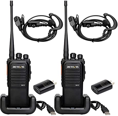 Retevis RB75 GMRS Radio 4500mAh, Long Range Walkie Talkies for Adults IP67 Waterproof,Squelch Clear Sound, Hands Free 2 Way Radios VOX Outdoor(2 Pack)