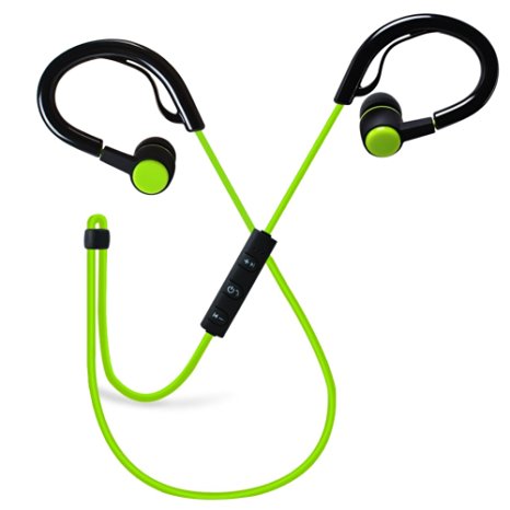 No Voice Prompt Voice Latest V4.1 Bluetooth Headset Light Weight Sport Stereo Earphone Green