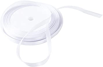 Solid Color Satin Ribbon 1/4",25yds (White)