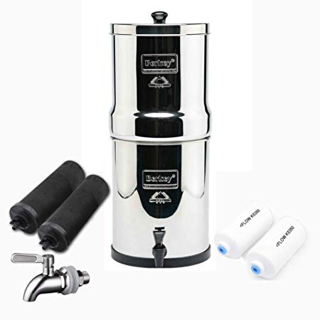 Royal Berkey Stainless Steel Water Filtration System w/STAINLESS STEEL SPIGOT / 2 Black Filters / 2 Fluoride Filters (3 Gallon (Royal Berkey))