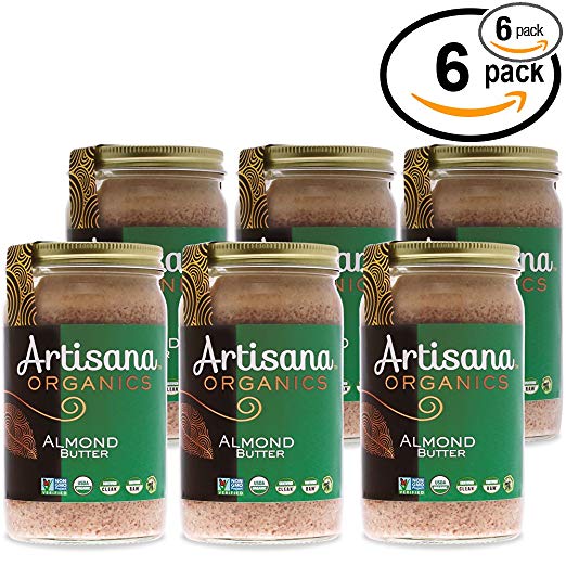 Artisana Organics - Raw Almond Nut Butter, USDA Organic Certified and Non-GMO Handmade Rich and Thick Spread (6-Pack, 14 oz)