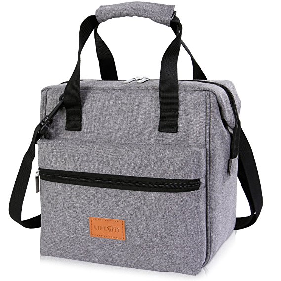 Lifewit Insulated Lunch Box Lunch Bag for Adults Men Women, 3-Way Carrying Thermal Bento Bag Cooler Bag for Office/School/Picnic, Grey