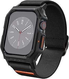 Spigen Lite Fit Pro Designed for Apple Watch Series 10 46mm Case with Band Durable TPU Case with Lightweight Fabric Band (2024) - Matte Black