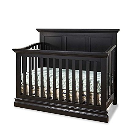 Westwood Design Pine Ridge 4 in 1 Panel Convertible Crib, Black
