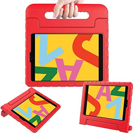 AVAWO Kids Case for New iPad 10.2" 2019 - Light Weight Shock Proof Convertible Handle Stand Kids Friendly Case for iPad 2019 10.2-inch Tablet (New iPad 7th Generation) - Red