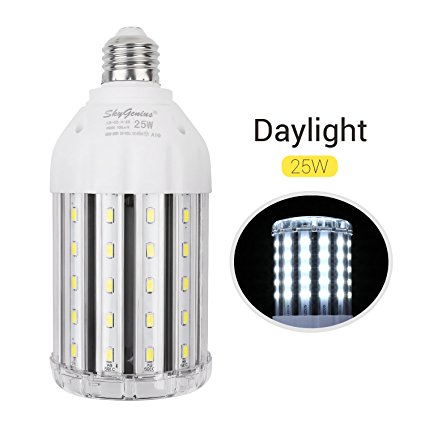 25W Super Bright LED Corn Light Bulb for Garage, E26 High Output 2500Lm 6500K Daylight LED Corn Bulb 200 Watt Equivalent, for Backyard Basement Barn Workshop Outdoor Large Area(2017 New Version)