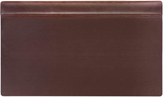 Dacasso Chocolate Brown Leather 34" X 20" Top-Rail Desk Pad