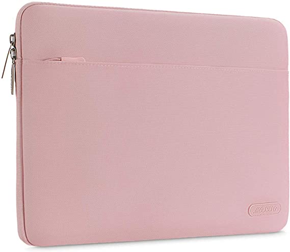 MOSISO Laptop Sleeve Bag Compatible with MacBook Air/Pro Retina, Compatible with MacBook Pro 14 inch 2021 2022 M1 Pro/M1 Max A2442, 13-13.3 inch Notebook, Durable Polyester Horizontal Case Cover, Pink