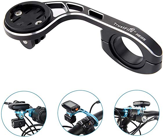 TrustFire HE05 Garmin Edge Bike Computer Mount Front Bryton GPS Handlebar Mount for Garmin Edge 1030 520 Plus 820 810 800 510 500 200 130 25, Compatible with 31.8mm 25.4mm